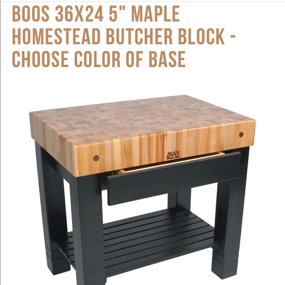 New Boos Butcher Block with custom made glass top.